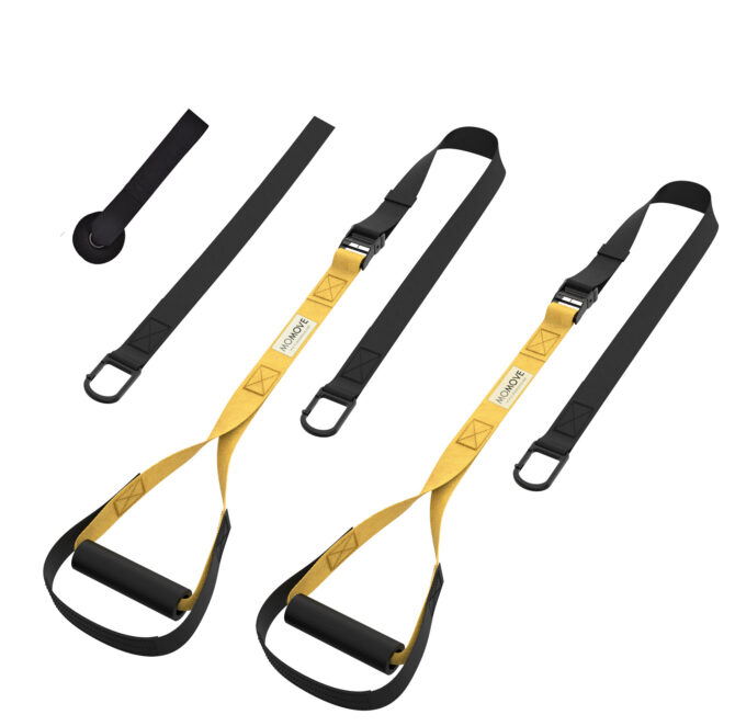 MOMOVE Home Gym Bodyweight Resistance Suspension Trainer Fitness Straps with Exercise Guide Poster